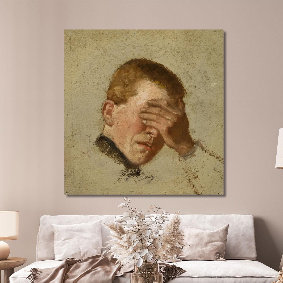 Boy Covering His Eyes Jacek Malczewski jml11 canvas print 