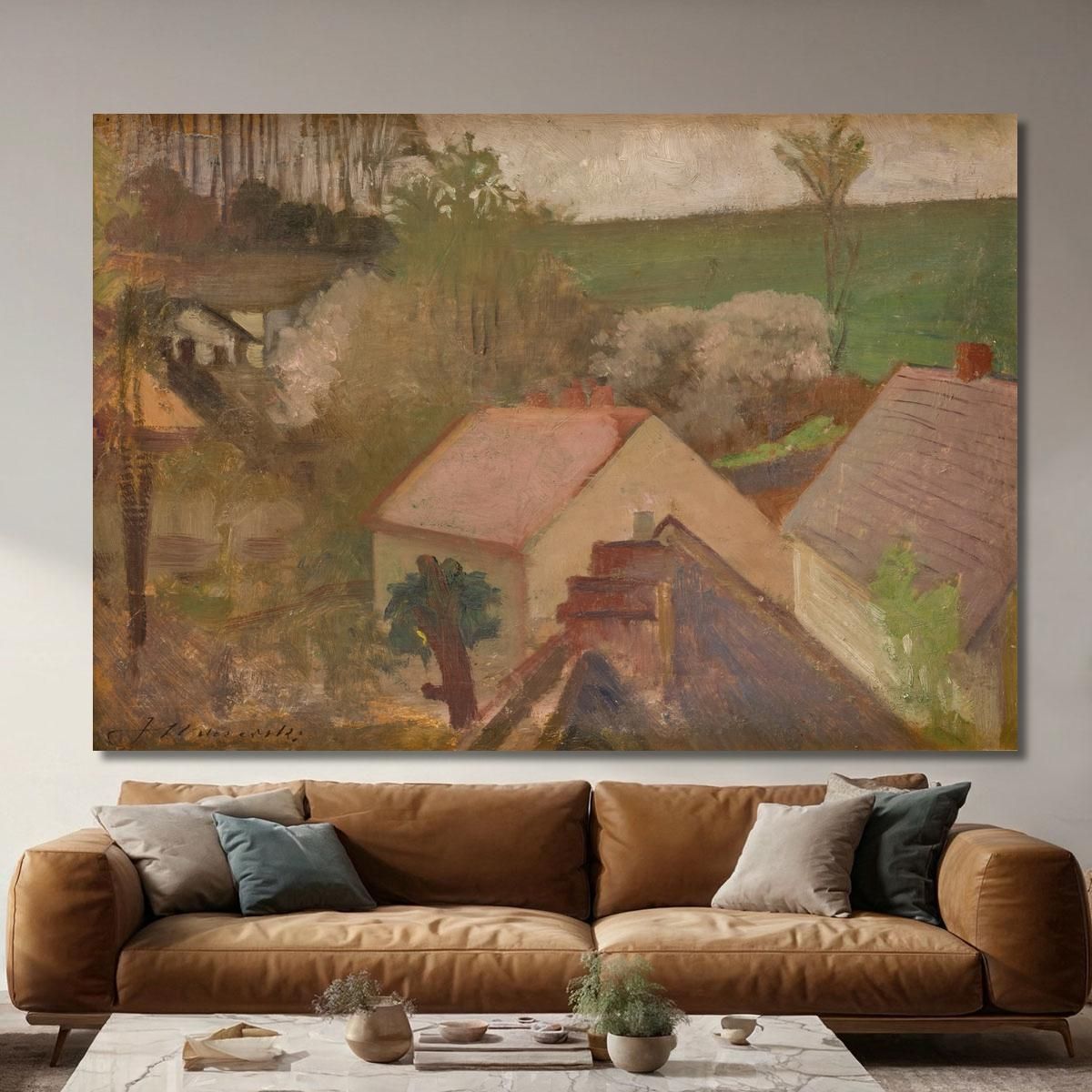 Countryside Landscape With Houses Jacek Malczewski jml18 canvas print 