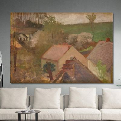 Countryside Landscape With Houses Jacek Malczewski jml18 canvas print 