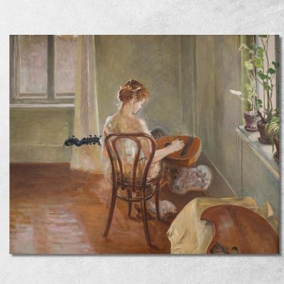 Interior With The Chimera Playing The Guitar Jacek Malczewski jml46 canvas print 