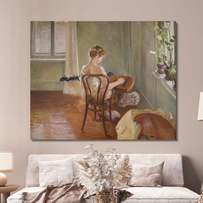 Interior With The Chimera Playing The Guitar Jacek Malczewski jml46 canvas print 