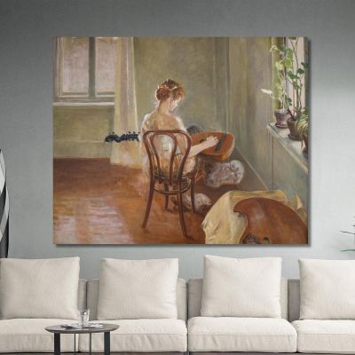 Interior With The Chimera Playing The Guitar Jacek Malczewski jml46 canvas print 