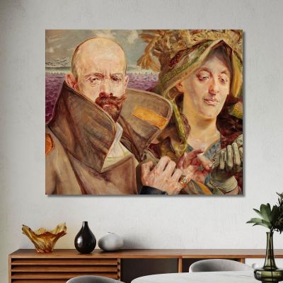 Primrose Self-Portrait With Wife Jacek Malczewski jml99 canvas print 