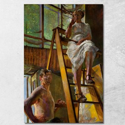 Satyr And A Model Jacek Malczewski jml104 canvas print 