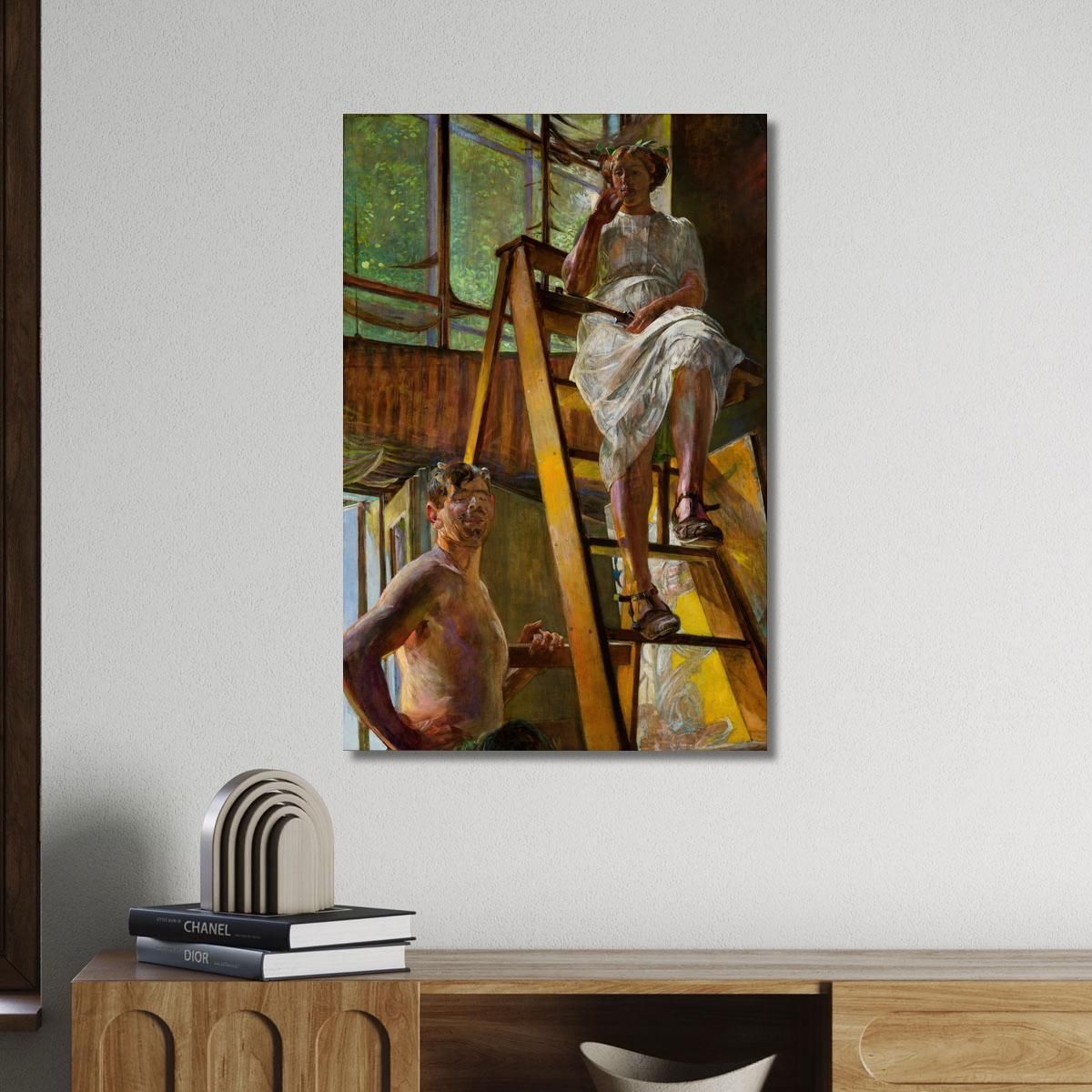 Satyr And A Model Jacek Malczewski jml104 canvas print 