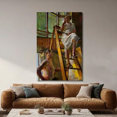 Satyr And A Model Jacek Malczewski jml104 canvas print 