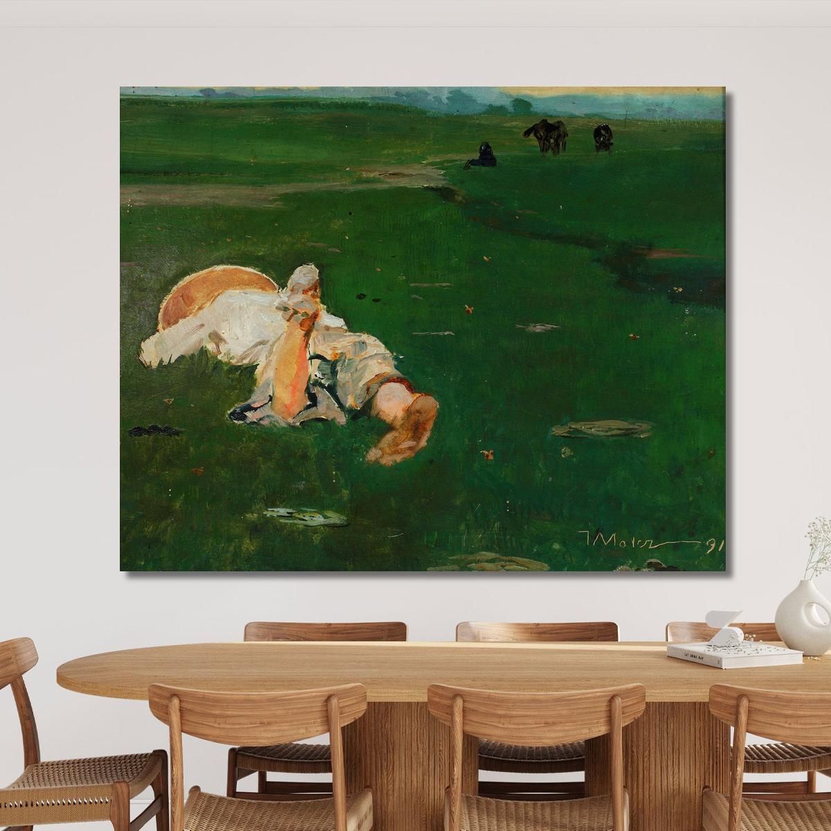 Shepherd Girl In A Meadow Jacek Malczewski jml117 canvas print 