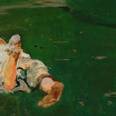 Shepherd Girl In A Meadow Jacek Malczewski jml117 canvas print