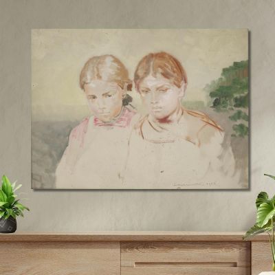 Two Girls Jacek Malczewski jml137 canvas print 