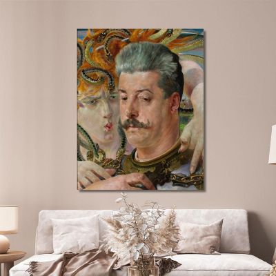 Portrait Of Tadeusz Blotnicki With Medusa Jacek Malczewski jml166 canvas print 