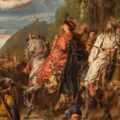 Bohdan Khmelnytsky With Tugay Bey At Lviv Jan Matejko jmt6 canvas print
