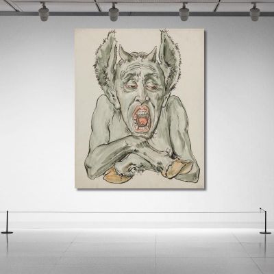 Bust Of The Devil With An Open Mouth Jan Matejko jmt7 canvas print 