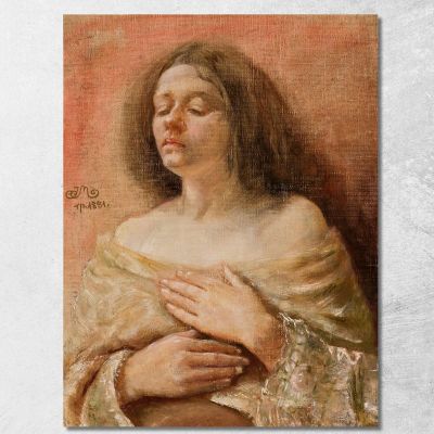 Portrait Study Of A Woman Jan Matejko jmt50 canvas print 