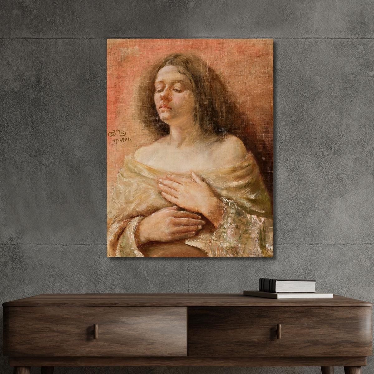 Portrait Study Of A Woman Jan Matejko jmt50 canvas print 