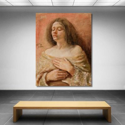 Portrait Study Of A Woman Jan Matejko jmt50 canvas print 