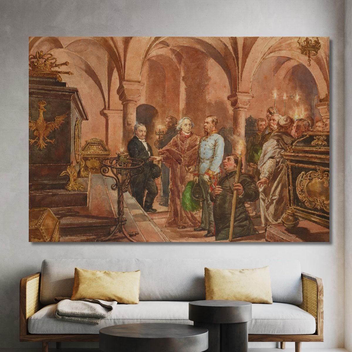 The Emperor In Front Of The Sarcophagus Of John Iii Sobieski Jan Matejko jmt63 canvas print 