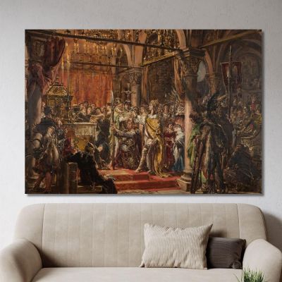 Coronation Of The First King 1001 Ad From The Series History Of Civilization In Poland Jan Matejko jmt73 canvas print 
