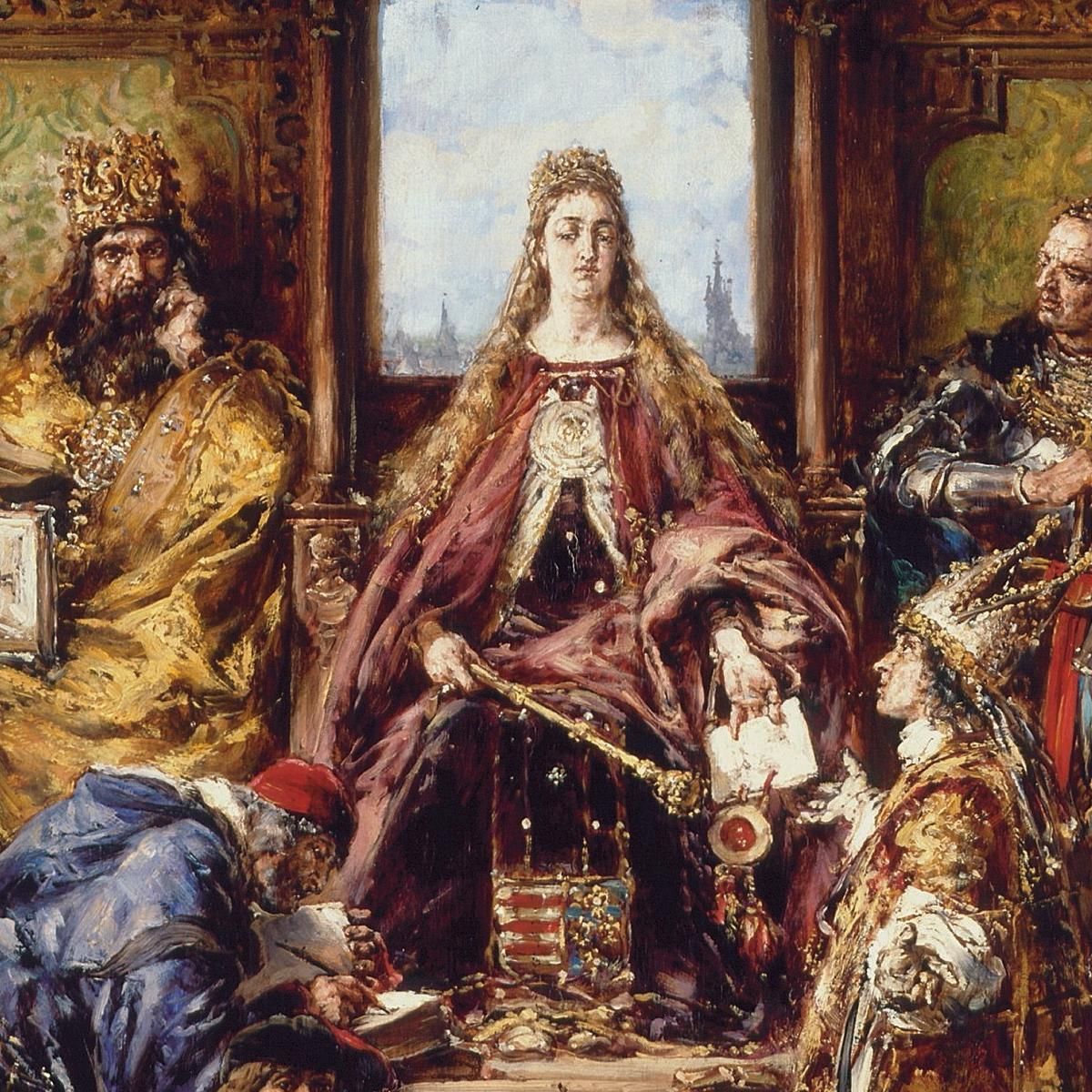 Founding Of The Academy 1361 1399 1400 Ad Jan Matejko jmt75 canvas print