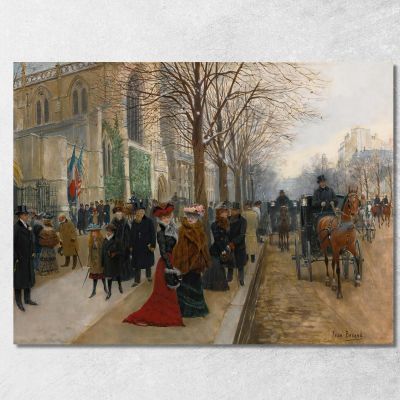 After The Service At The Church Of The Holy Trinity Christmas 1890 Jean Béraud jbr2 canvas print 