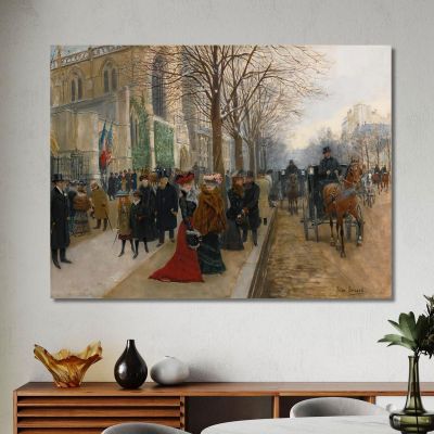 After The Service At The Church Of The Holy Trinity Christmas 1890 Jean Béraud jbr2 canvas print 