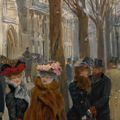 After The Service At The Church Of The Holy Trinity Christmas 1890 Jean Béraud jbr2 canvas print