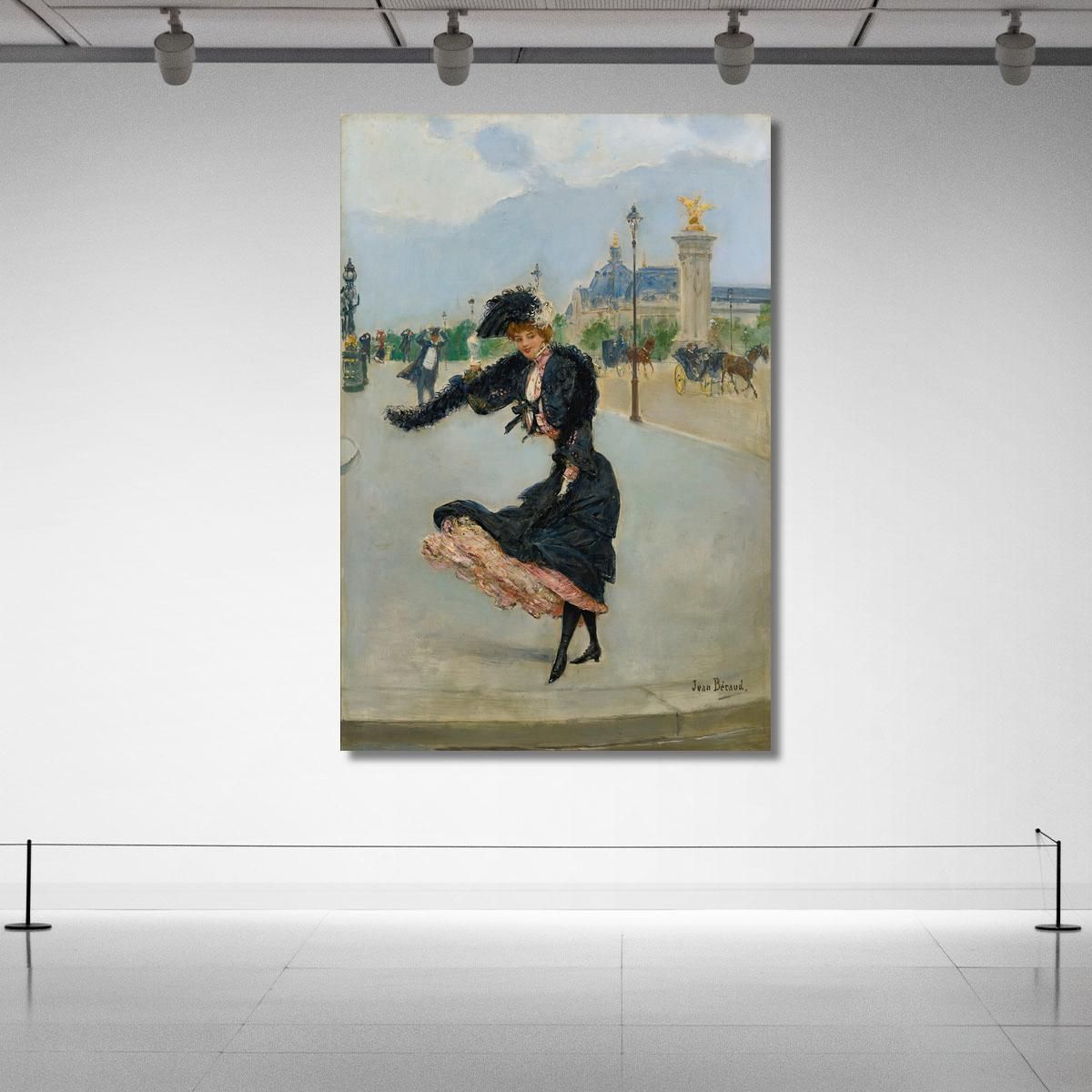 Elegant In Front Of The Grand Palais On The Alexandre Iii Bridge Jean Béraud jbr18 canvas print 