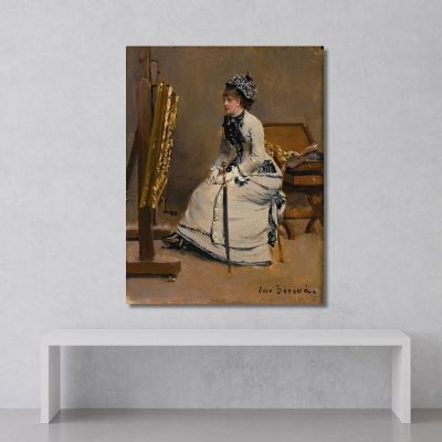 Woman Sitting In Front Of A Painting Jean Béraud jbr24 canvas print 