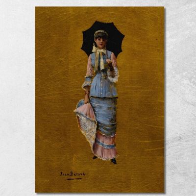 Young Woman With Parasol Jean Béraud jbr27 canvas print 