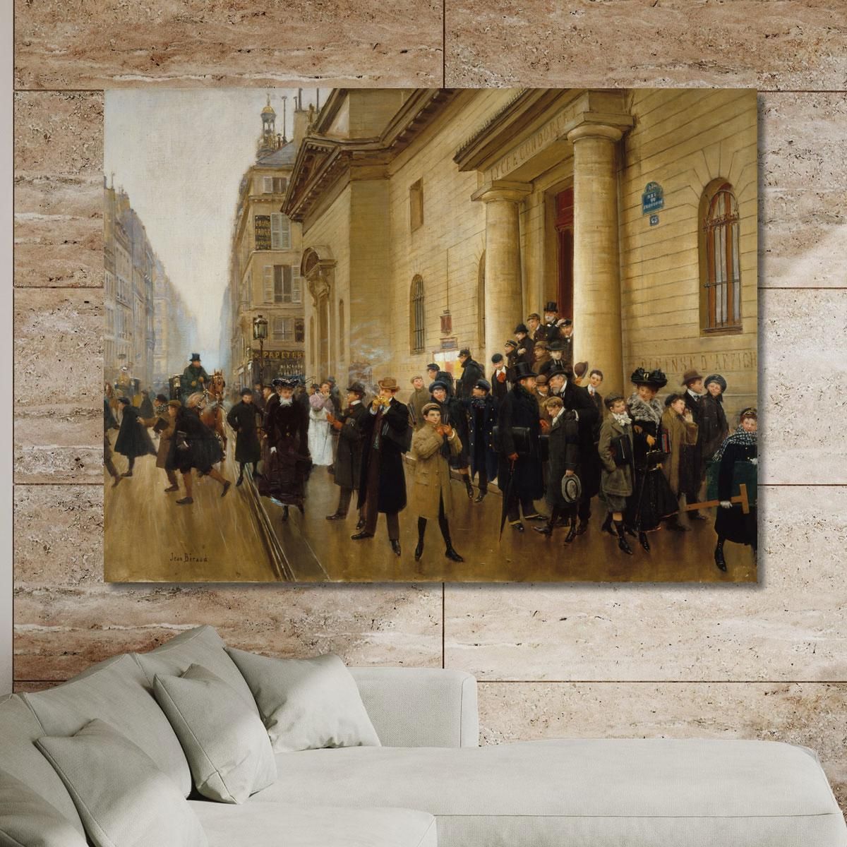 Leaving Condorcet High School Jean Béraud jbr44 canvas print 