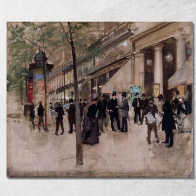 Boulevard Montmartre In Front Of The Théâtre Des Variétés In The Afternoon Jean Béraud jbr50 canvas print 