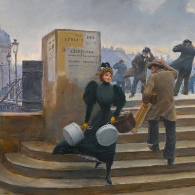 Milliner On The Pont Des Arts Jean Béraud jbr79 canvas print