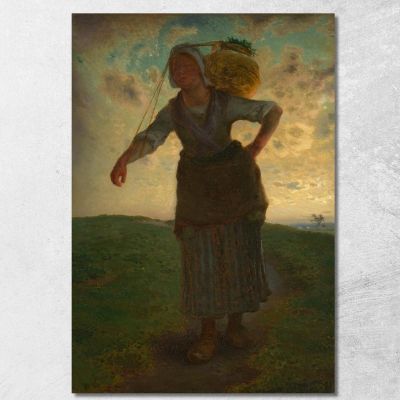 A Norman Milkmaid At Gréville Jean-François Millet jfm1 canvas print 