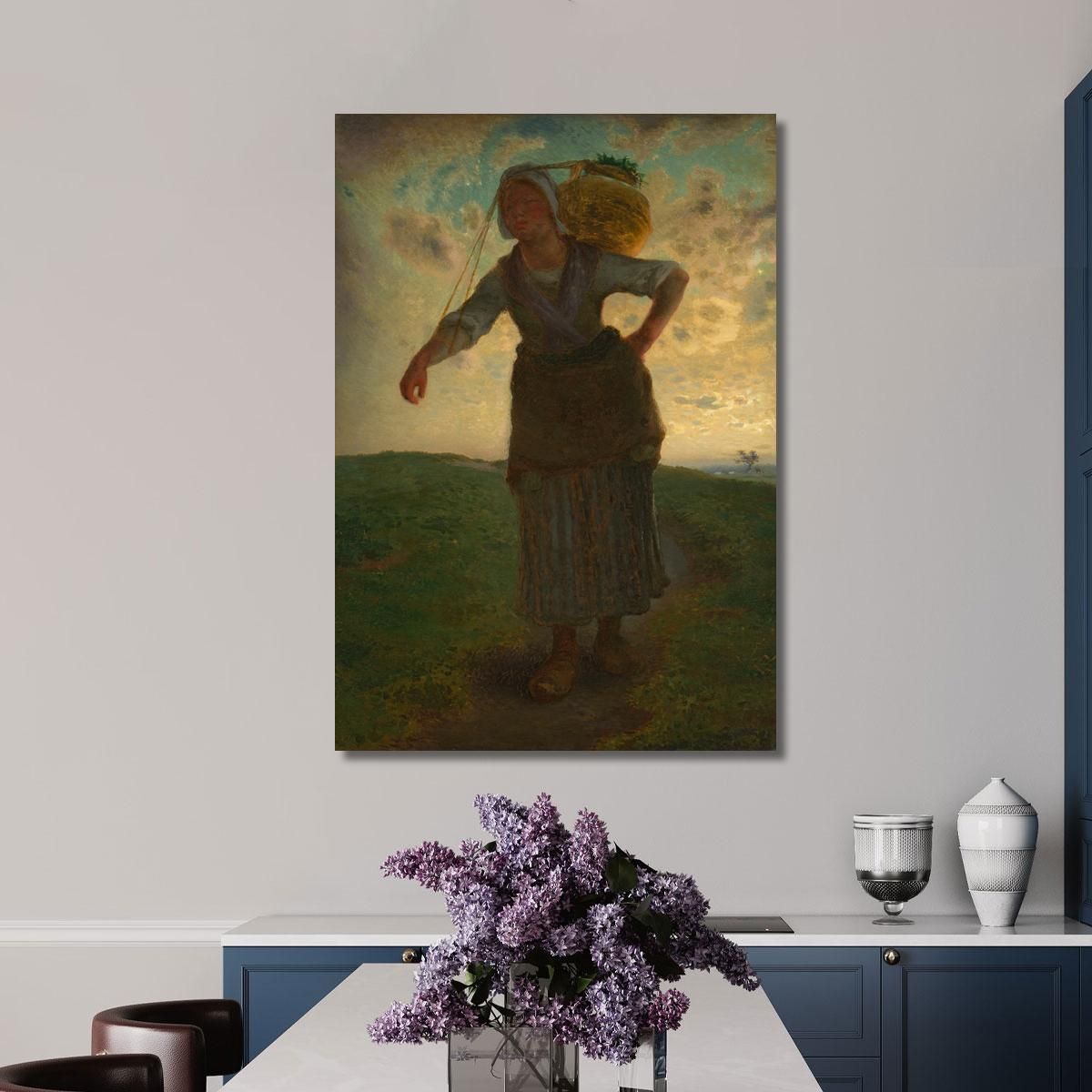 A Norman Milkmaid At Gréville Jean-François Millet jfm1 canvas print 