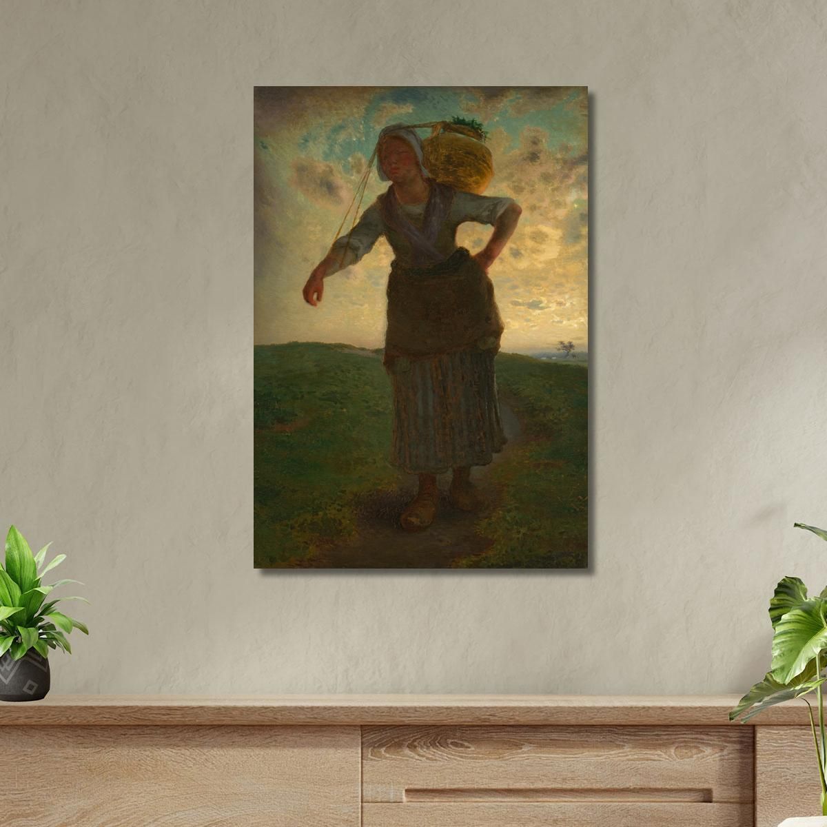 A Norman Milkmaid At Gréville Jean-François Millet jfm1 canvas print 