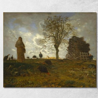 Autumn Landscape With A Flock Of Turkeys Jean-François Millet jfm6 canvas print 