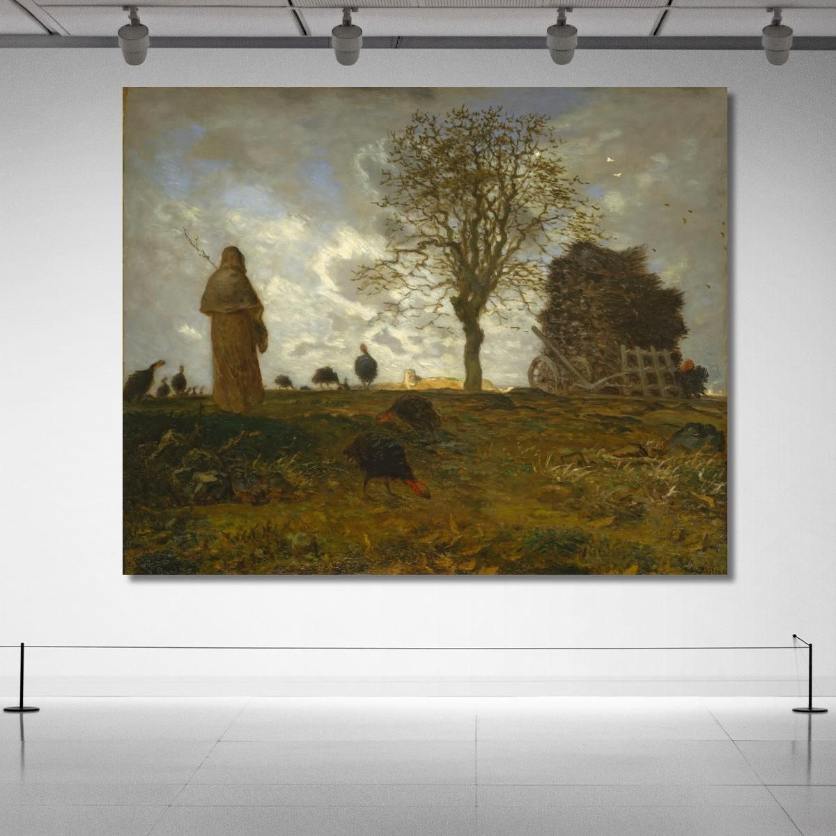 Autumn Landscape With A Flock Of Turkeys Jean-François Millet jfm6 canvas print 