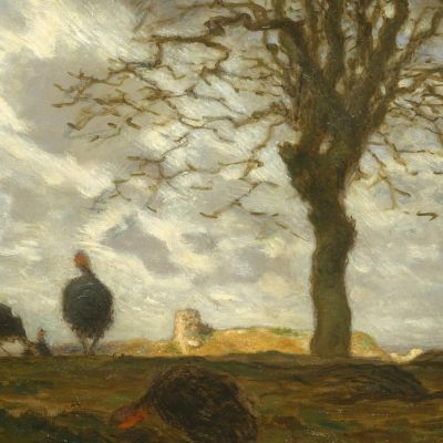 Autumn Landscape With A Flock Of Turkeys Jean-François Millet jfm6 canvas print