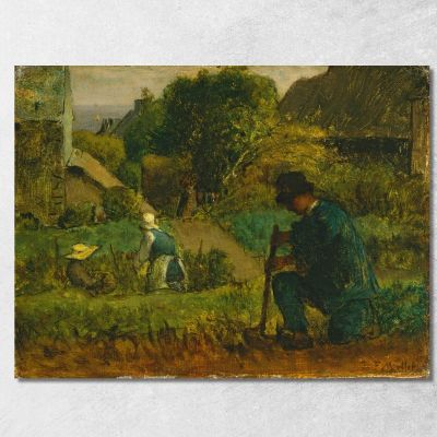 Garden Scene Jean-François Millet jfm17 canvas print 