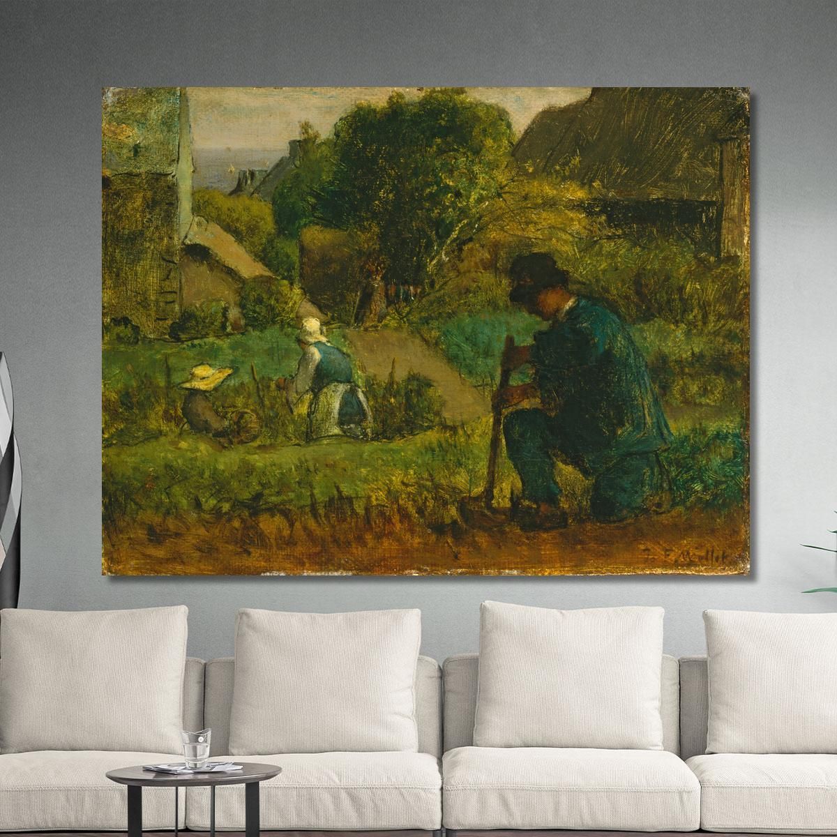 Garden Scene Jean-François Millet jfm17 canvas print 
