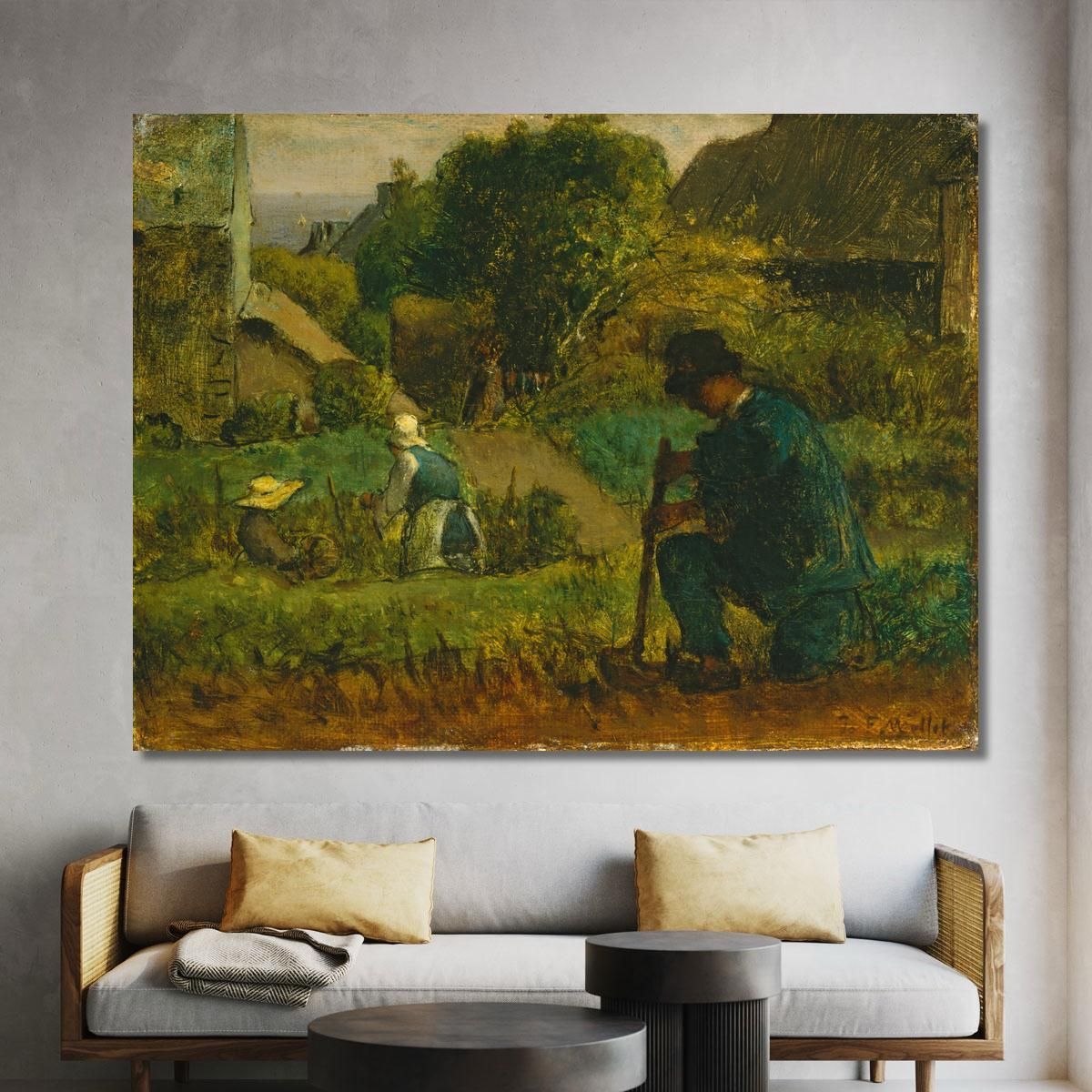 Garden Scene Jean-François Millet jfm17 canvas print 