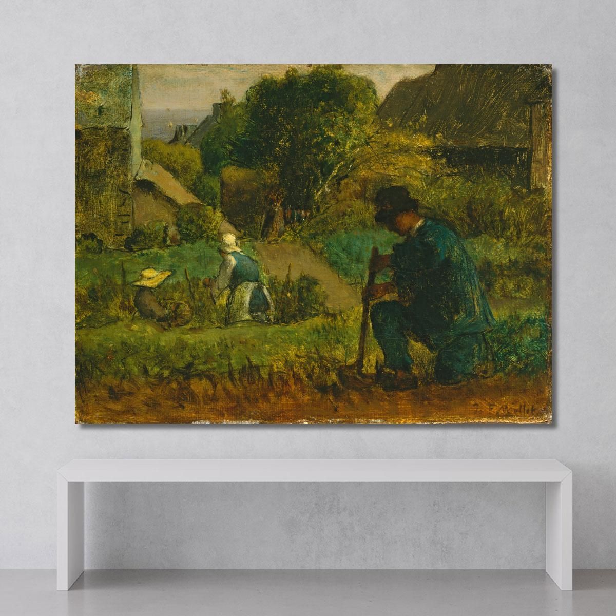 Garden Scene Jean-François Millet jfm17 canvas print 