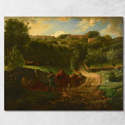 Hameau Cousin In Gréville Jean-François Millet jfm21 canvas print 