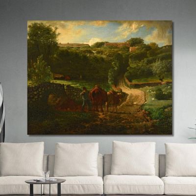 Hameau Cousin In Gréville Jean-François Millet jfm21 canvas print 