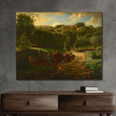 Hameau Cousin In Gréville Jean-François Millet jfm21 canvas print 