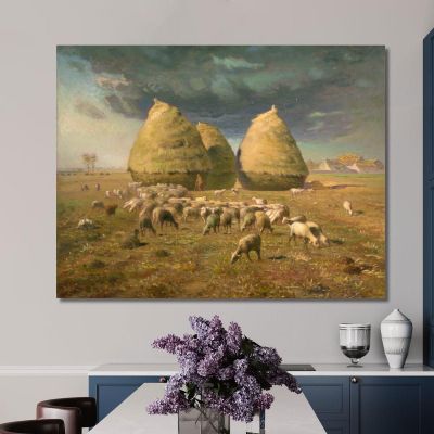 Haystacks Autumn Jean-François Millet jfm22 canvas print 