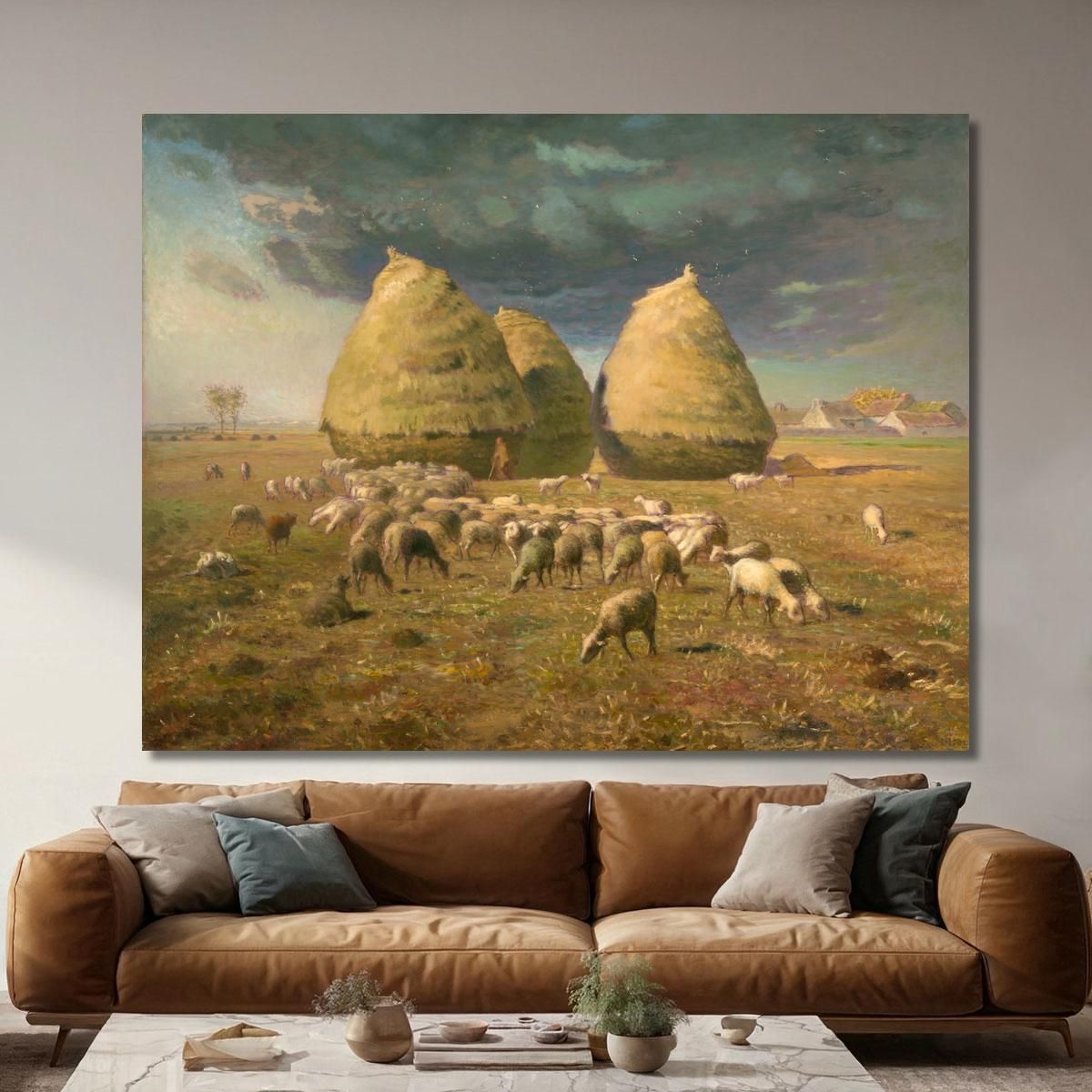 Haystacks Autumn Jean-François Millet jfm22 canvas print 