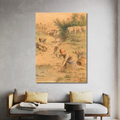 La Lavandière Jean-François Millet jfm25 canvas print 