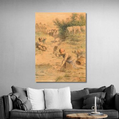 La Lavandière Jean-François Millet jfm25 canvas print 