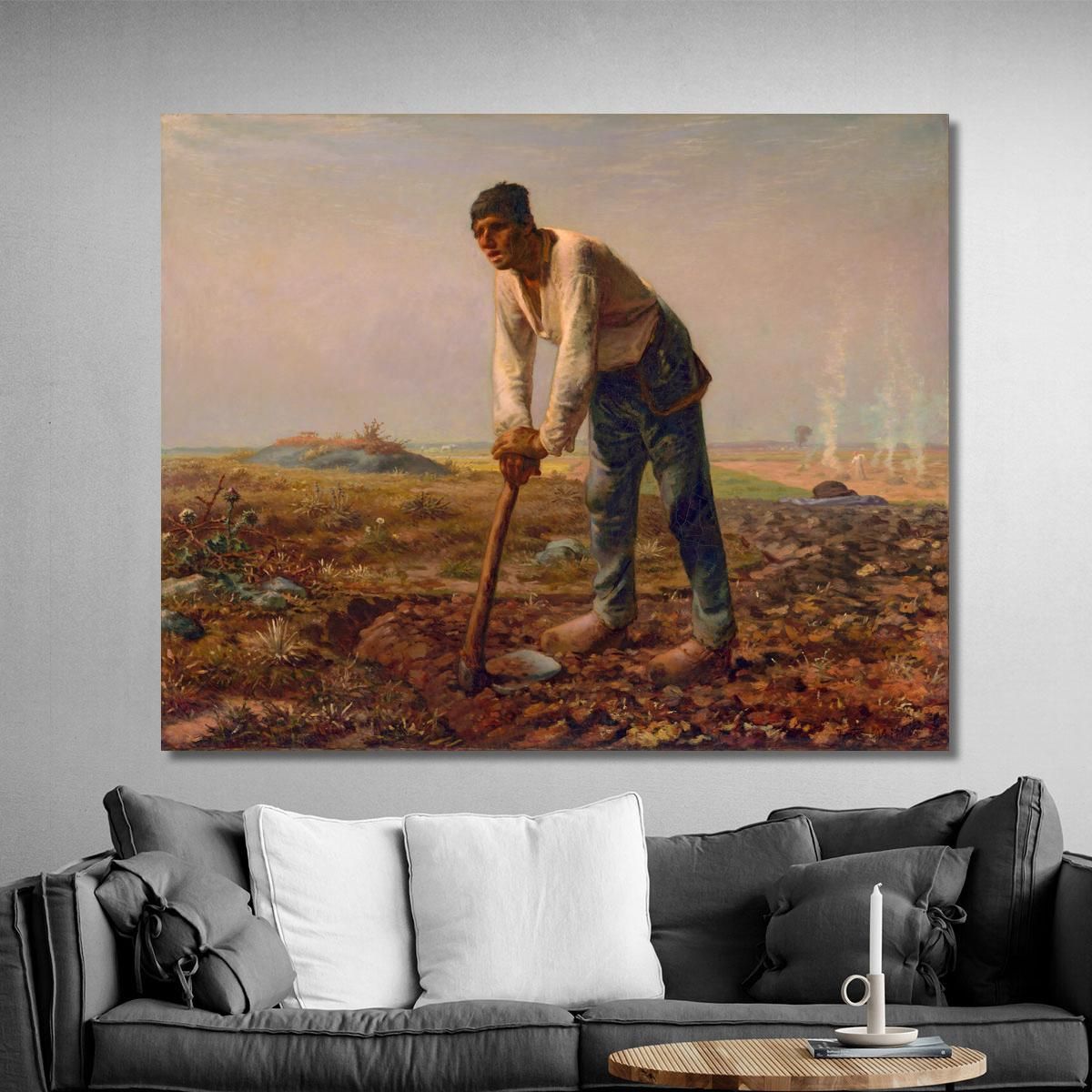 Man With A Hoe Jean-François Millet jfm37 canvas print 