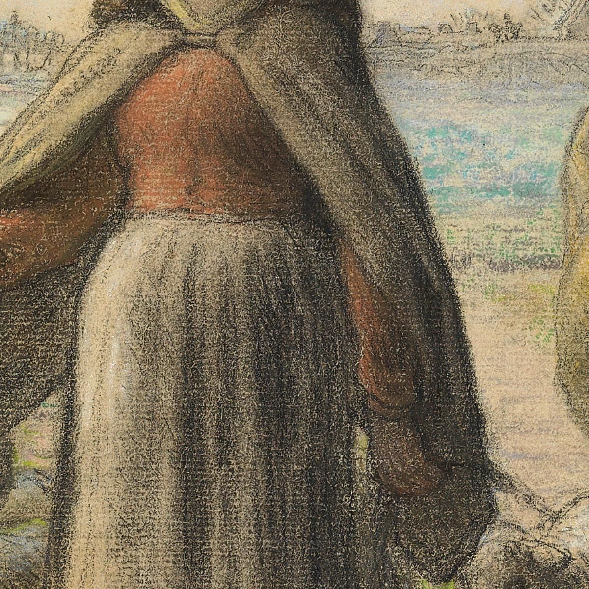 Peasant Woman Leading Her Cow And Sheep To The Fields Jean-François Millet jfm41 canvas print